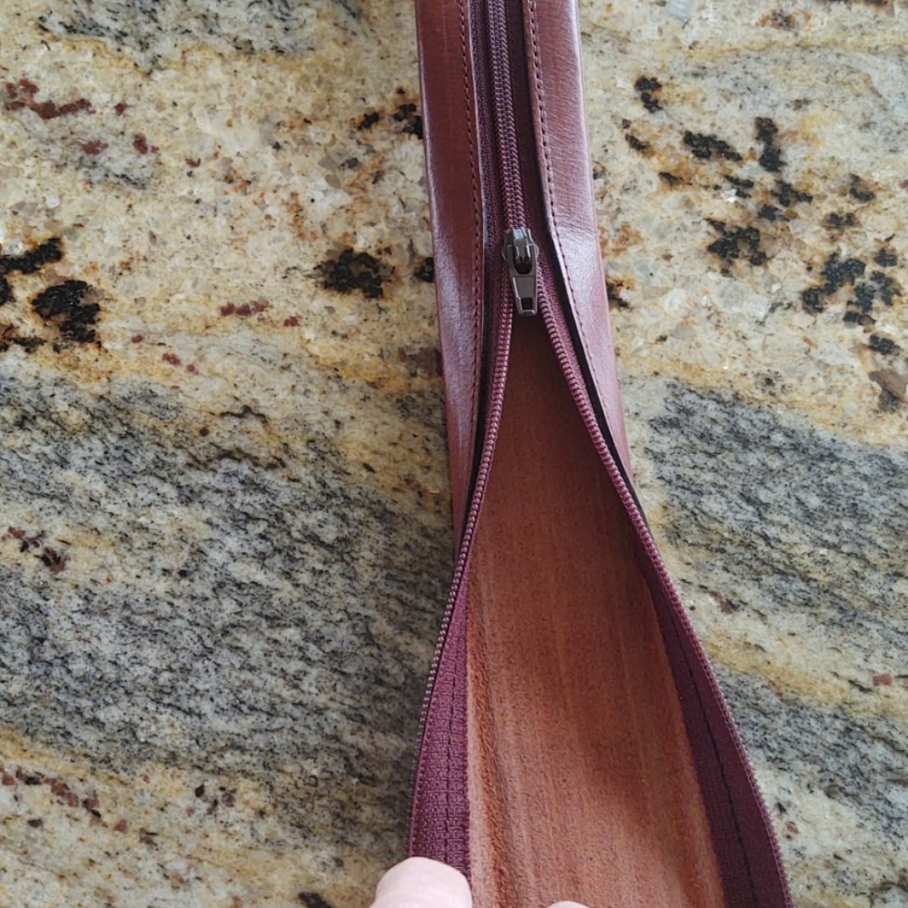 LEATHER travel belt with inner zipper, from the 80s - Picture 7 of 12